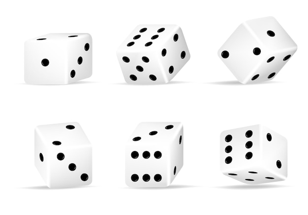 Realistic d rolling dice for casino gambling games set of casino craps poker and tabletop board game