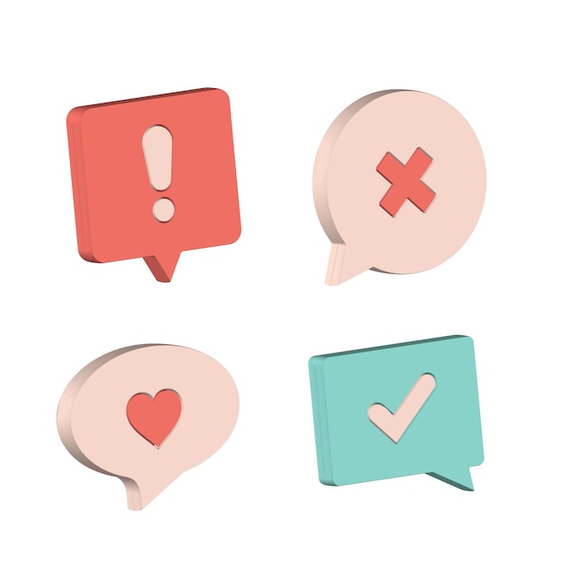 Realistic d speech bubbles set chat message notification icons collection realistic dialogue bubble