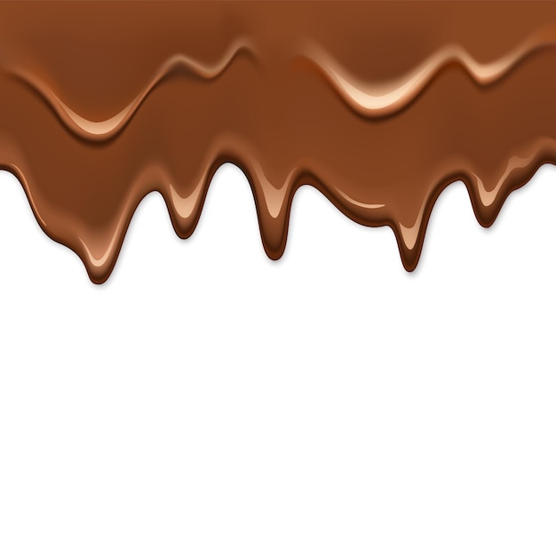Vettore gocce di cioccolato fondente realistiche