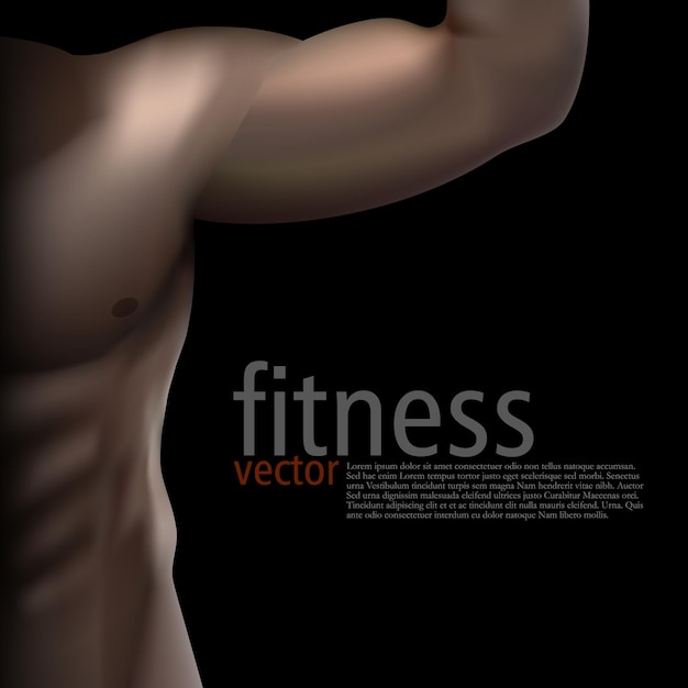 Modello di poster del club di fitness maschile scuro realistico