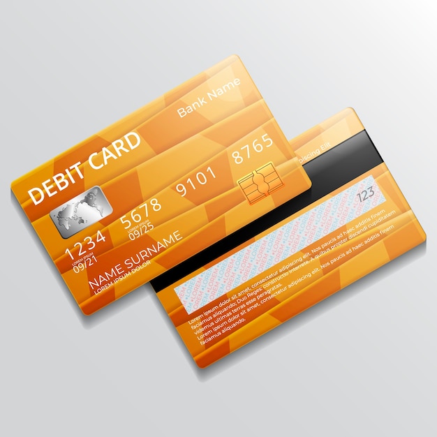 Realistic debit card mockup