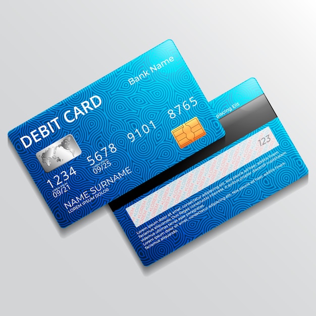 Vector realistic debit card mockup