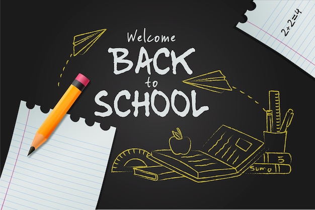 Realistic design back to school background