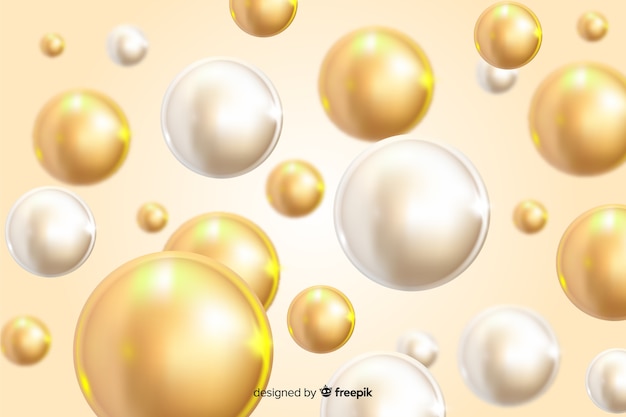 Vector realistic design flowing glossy balls background