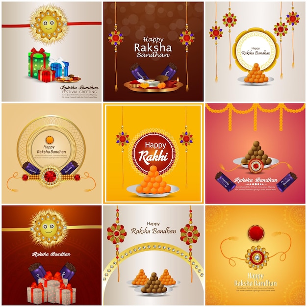 Realistic design of happy raksha bandhan collection