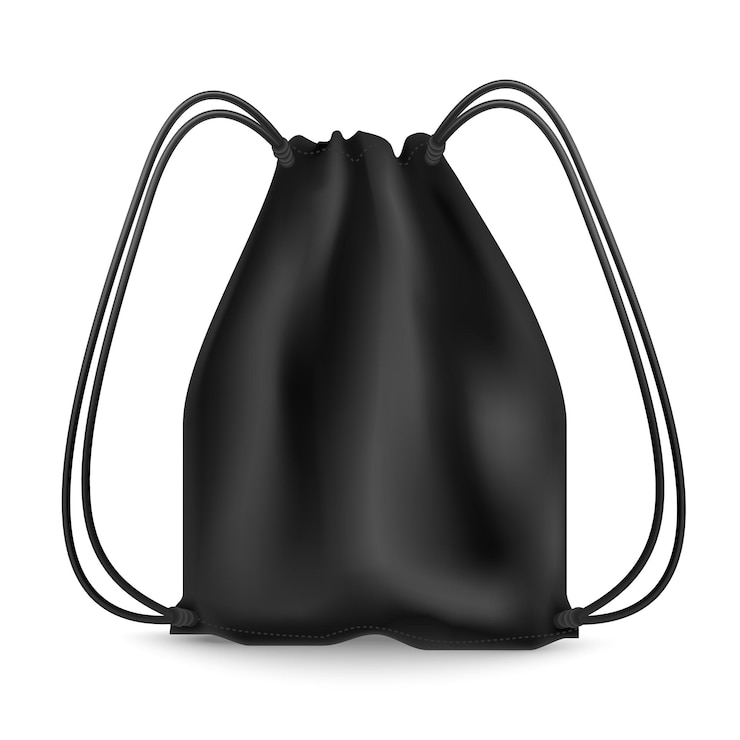 Vector realistic detailed 3d black blank sports backpack template mockup vector