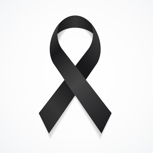 Vector realistic detailed 3d black mourning symbol vector