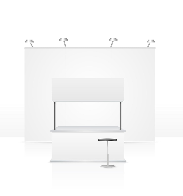 Vector realistic detailed 3d blank empty stand vector