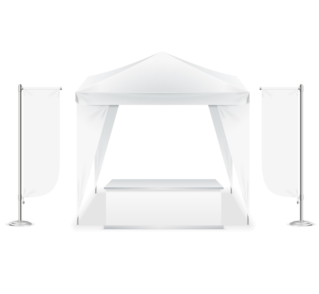 Vector realistic detailed 3d blank outdoor event tent vector