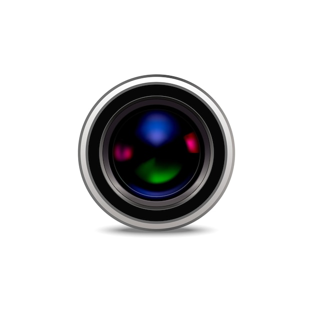 Realistic detailed 3d camera lens vector