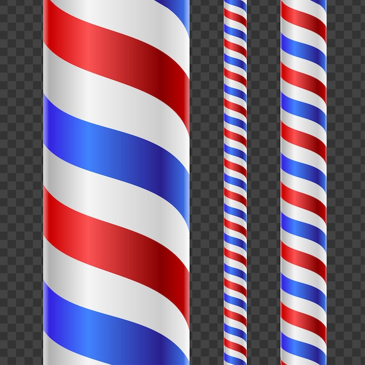 Vector realistic detailed 3d different barber shop line set vector