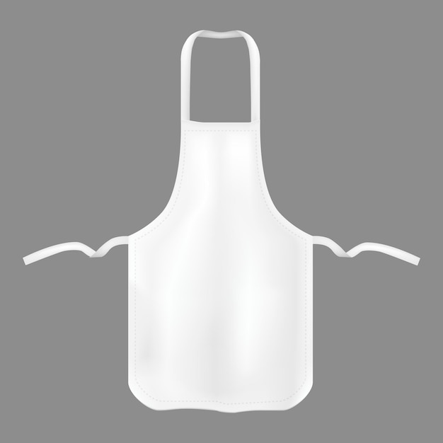 Vector realistic detailed 3d kitchen cotton apron vector