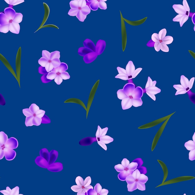 リアルな3Dラベンダー花 シームレスパターン 背景 アロマテラピーのための天然のブンチ ハーブ プロヴァンスのシンボル 花のベクトルイラスト