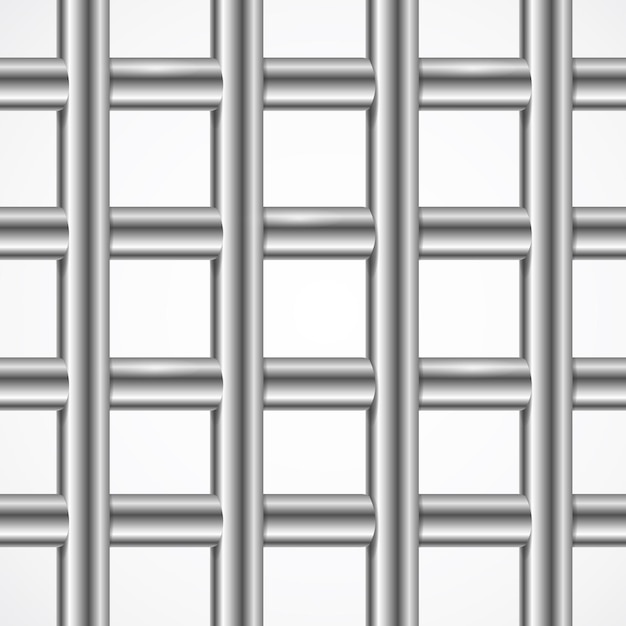 Realistic Detailed 3d Metal Fence Seamless Pattern Background Vector