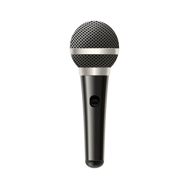Realistic Detailed 3d Microphone on a White Vector