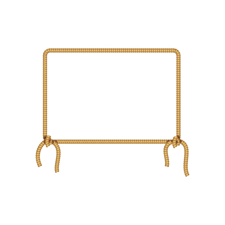 Vector realistic detailed 3d natural jute hemp rope frame vector