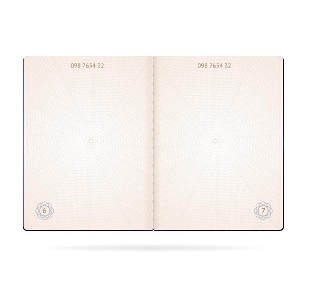 ベクトル 現実的な詳細な 3 d パスポートの空白のベクトル