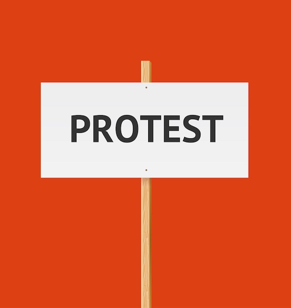 Реалистичный подробный 3d-баннер протеста на оранжевом для демонстрации пикет беспорядков или революция вектор иллюстрация