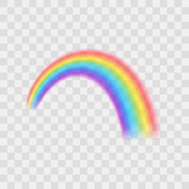 Вектор Реалистичная подробная 3d радуга на прозрачном фоне символ фантастической векторной иллюстрации