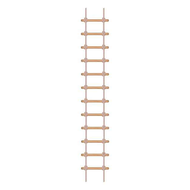 Realistic Detailed 3d Rope Ladder or Stair Vector