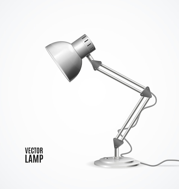 Realistic Detailed 3d Table Reading Lamp Vintage Isolated on a White Background Vector illustration of Light Equipment