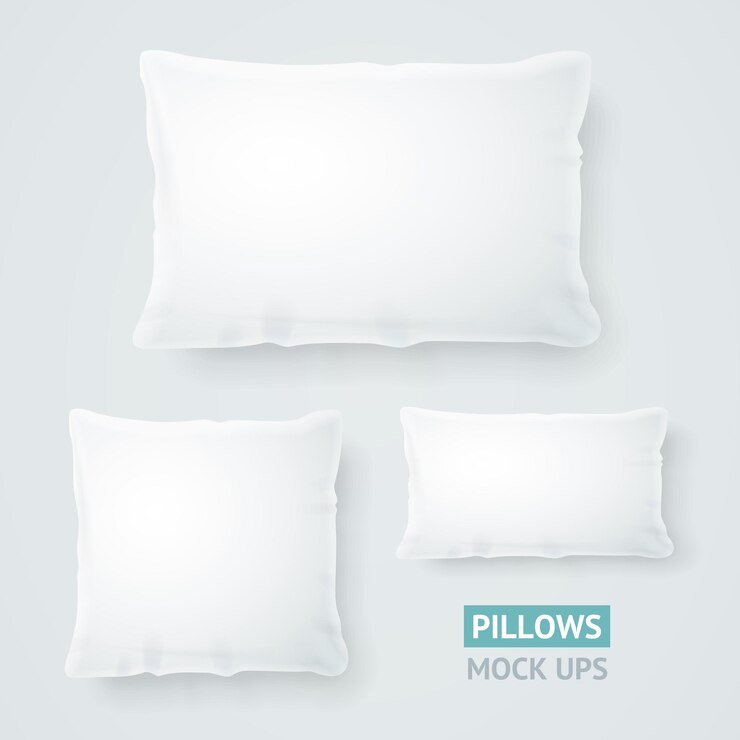 Vector realistic detailed 3d template blank white pillow mock up set vector