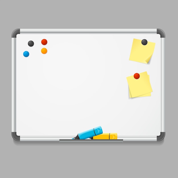 Realistic detailed 3d white board vector