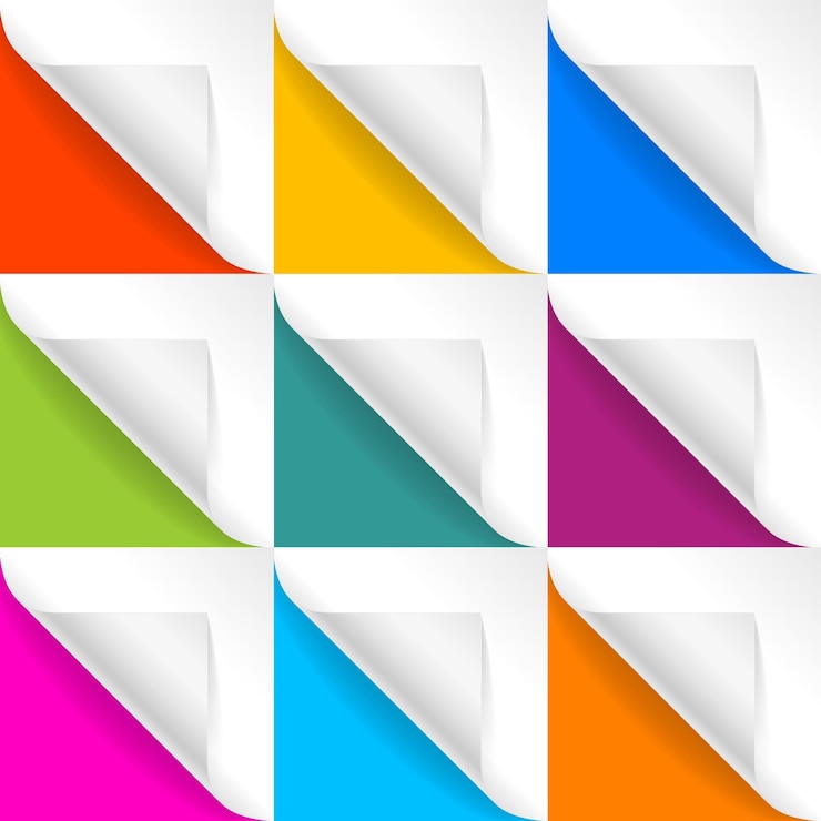 वेक्टर realistic detailed 3d white curved corner set vector