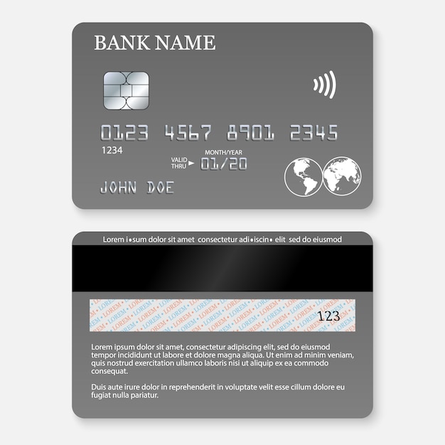 Realistic detailed credit card.