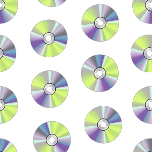 Realistic detailed round cd disk background pattern vector