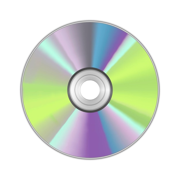 Tecnologia dei dati del disco cd rotonda dettagliata realistica per musica, informazioni e software. illustrazione vettoriale