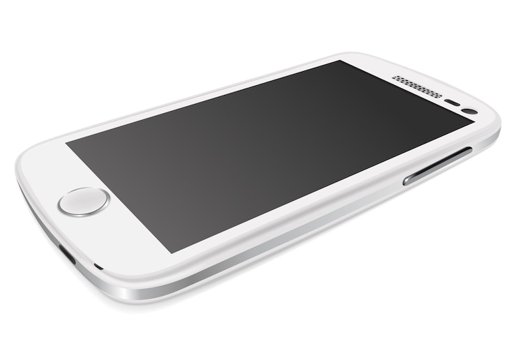 Vector realistic detailed smartphone isolated on white background