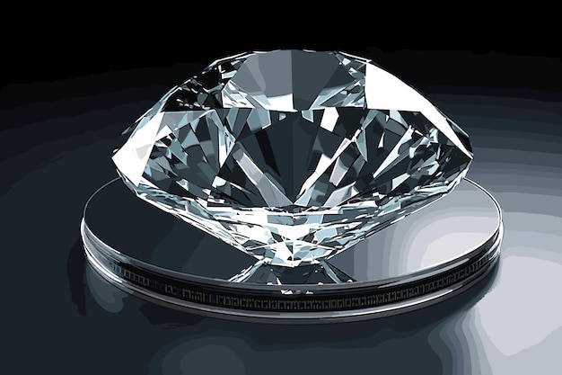 Realistic diamond isolated on black background 3d illustration