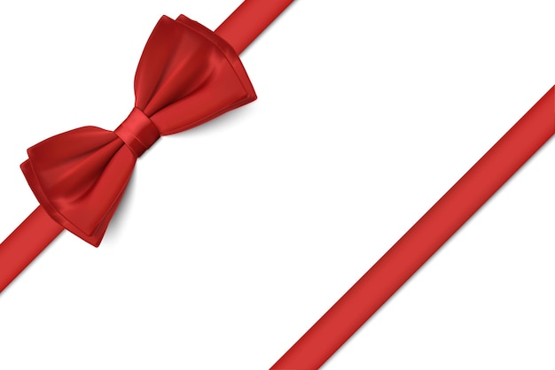 Realistic different red ribbon bows set vector design element illustration