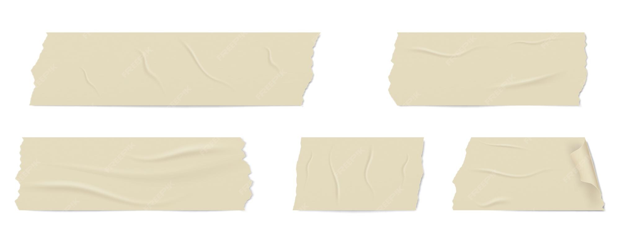 Premium Vector | Realistic different slices of a adhesive tape with shadow  and wrinkles isolated on a white sticky masking tape vector illustration