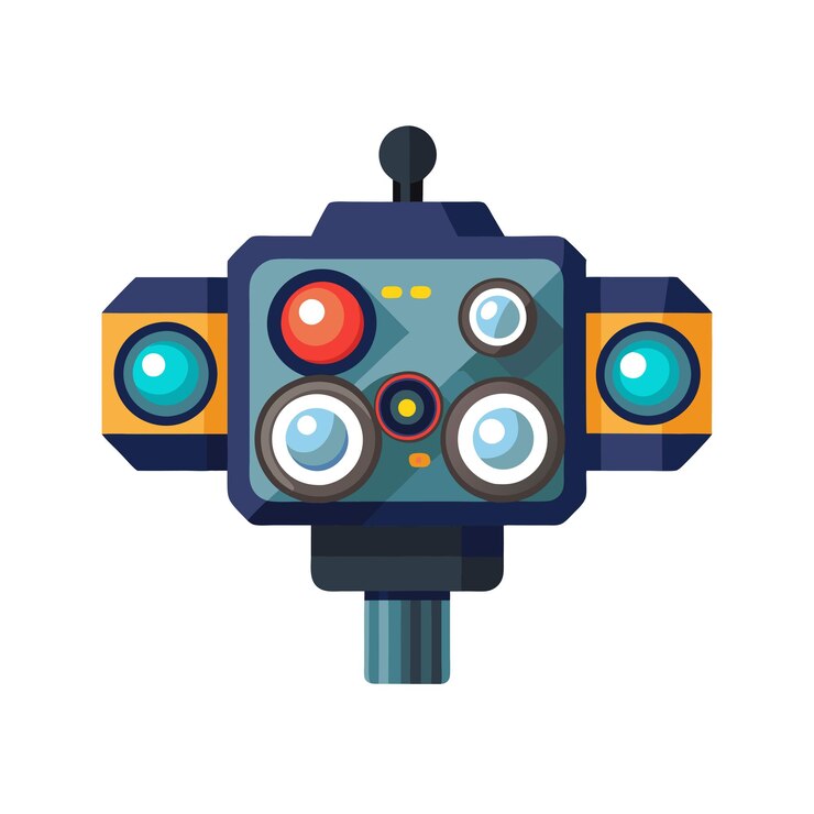 Vector realistic digital camera vector illustration concept