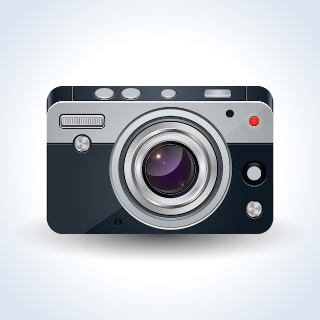 Realistic digital photo camera vector illustration