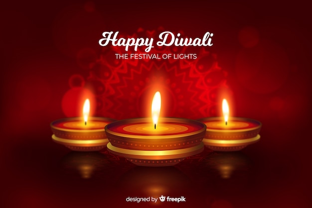 Realistic diwali background