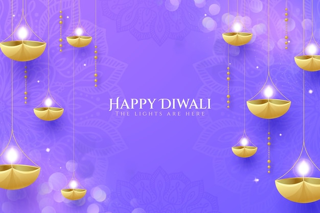 Vector realistic diwali festival background