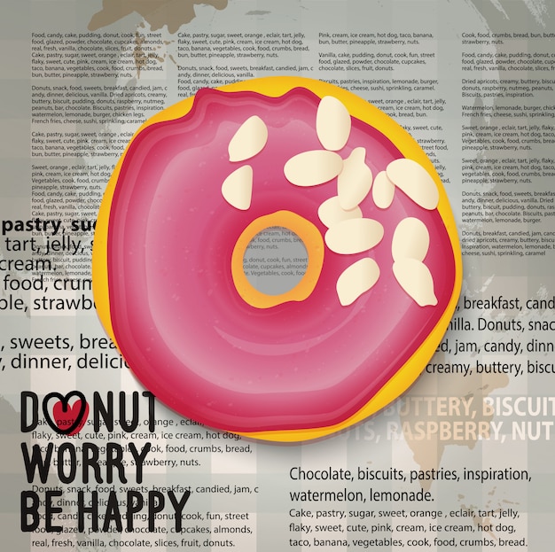 Vector realistic donut icon.