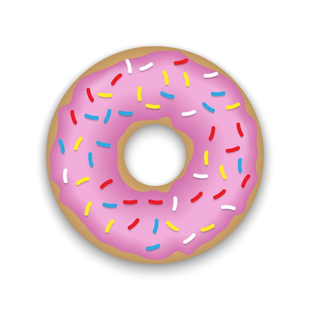 Realistic donut isolated