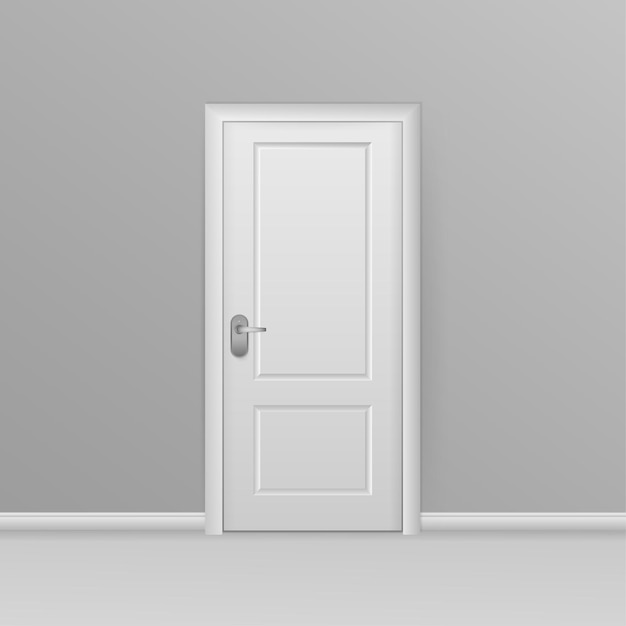 Realistic door for decorative design Furniture vector illustration set Office furniture