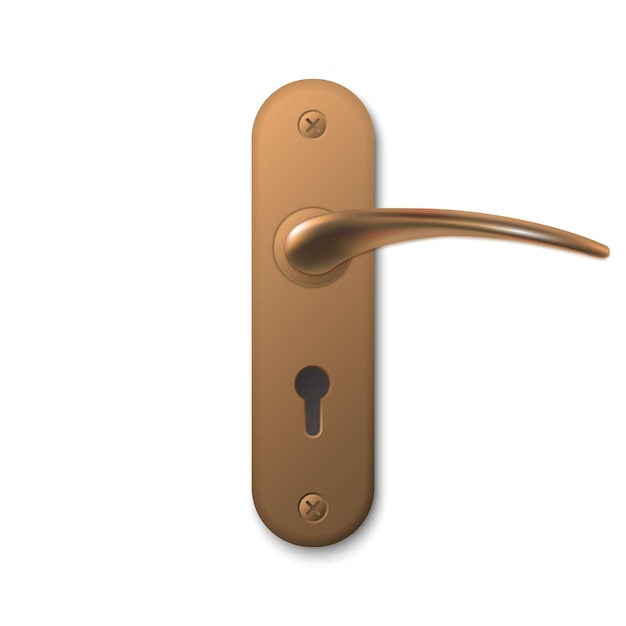 Vector realistic door handle isolated vector illustration