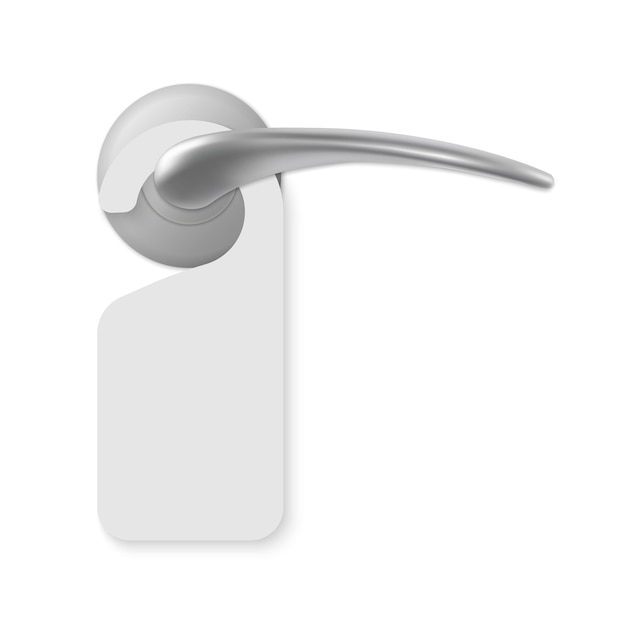 Vector realistic door handle with room hanger