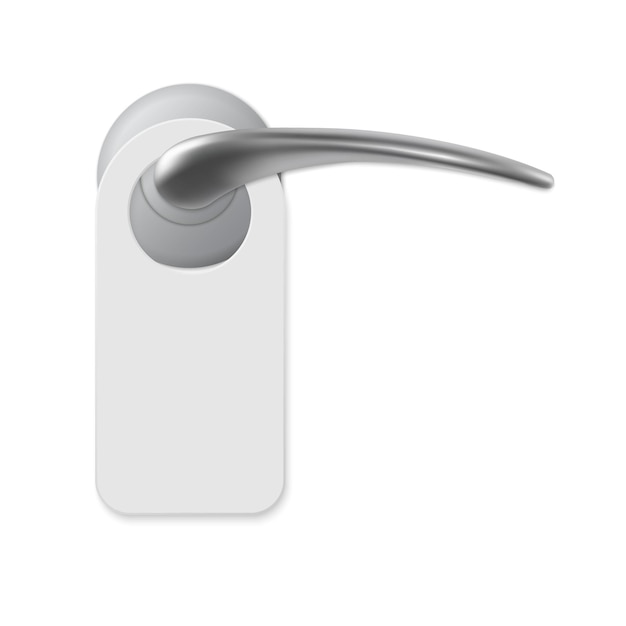 Vector realistic door handle with room hanger