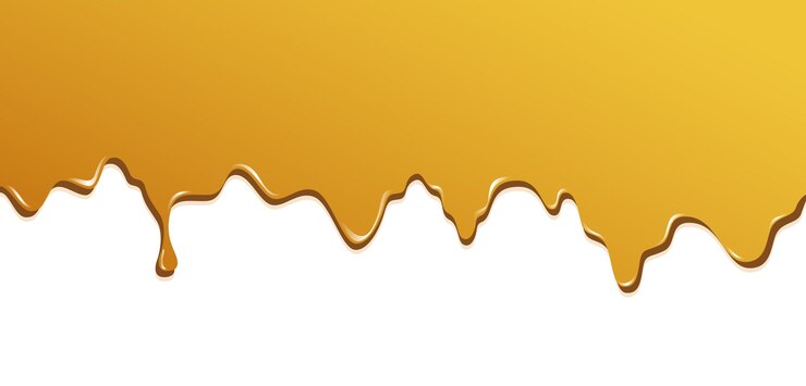 Vector a realistic dripping gold honey illustration isolated on a white background