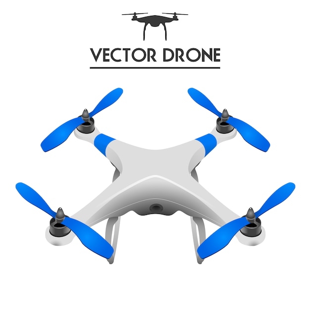 Drone realistico, quadrocopter uav.