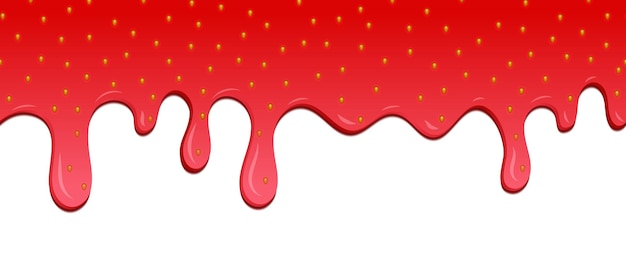 Vector realistic drops of strawberry jam strawberry background jam vector dripping drop splash texture drips of strawberry jam sweet background vector illustration