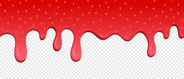 Realistic drops of strawberry jam Strawberry background jam vector dripping drop splash texture Drips of strawberry jam Sweet background Vector illustration