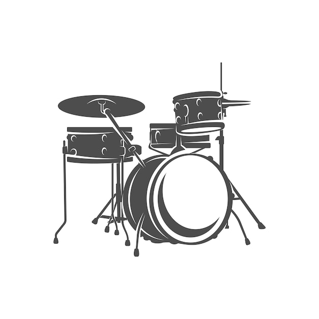 Realistic Drum Design Vector Silhouette of Drum Vector illustration